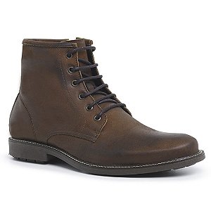 Bota Casual Masculina Couro Marrom Nobuck Oakville